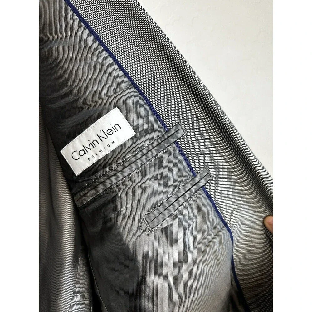NEW CALVIN KLEIN Blazer Mens Size Medium Sport Coat Black White Jacket Micro Dot